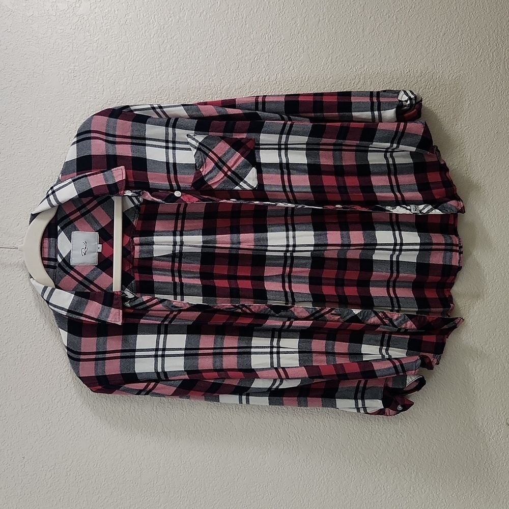 Rails plaid button down blouse, size medium